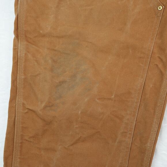 Vtg Carhartt Pants Mens 46x32 Brown B01 Double Knee Canvas Union Y2K Made in USA - Picture 7 of 13
